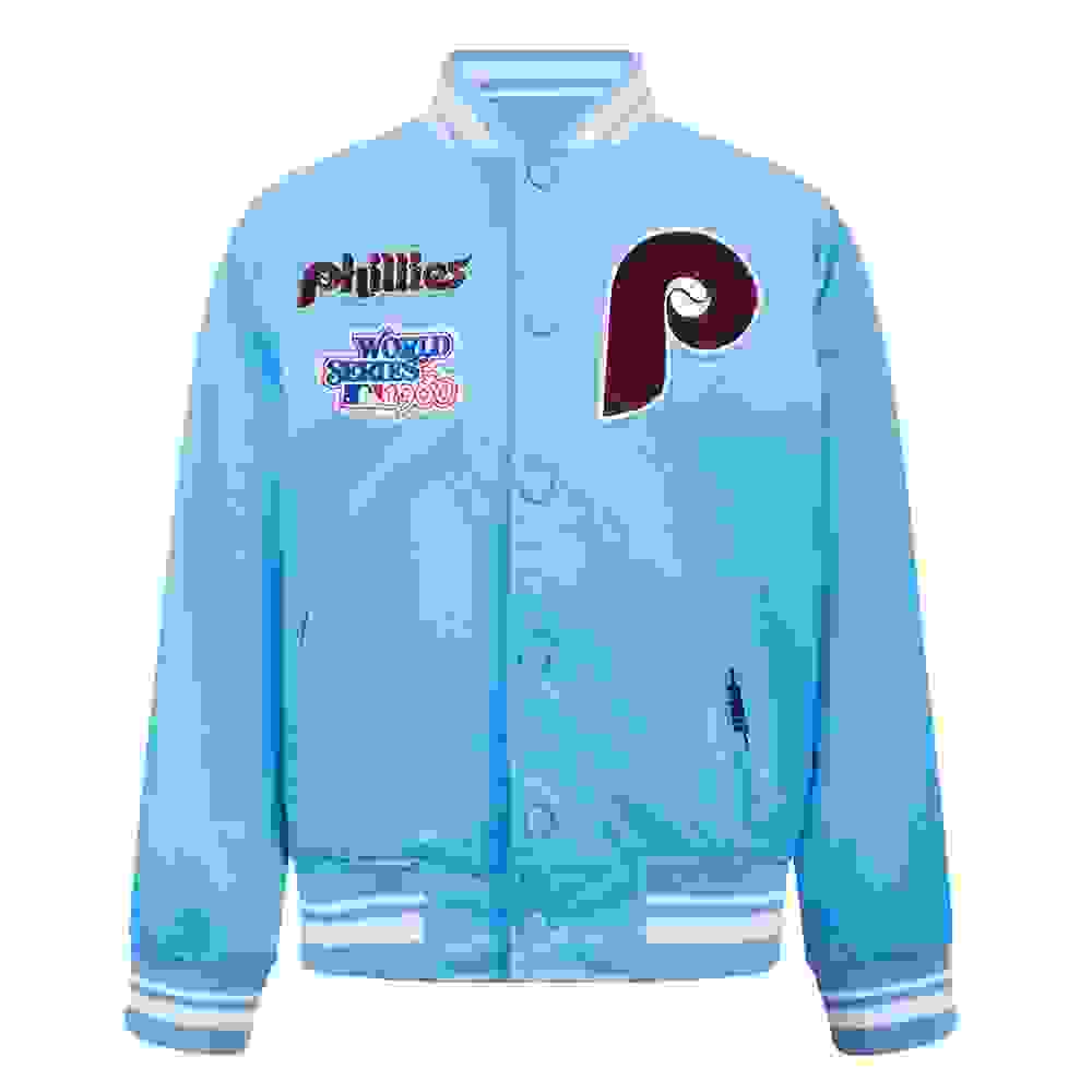 Pro Standard MLB Philadelphia Phillies Retro Classic Big Boys' Blue Rib Satin Jacket